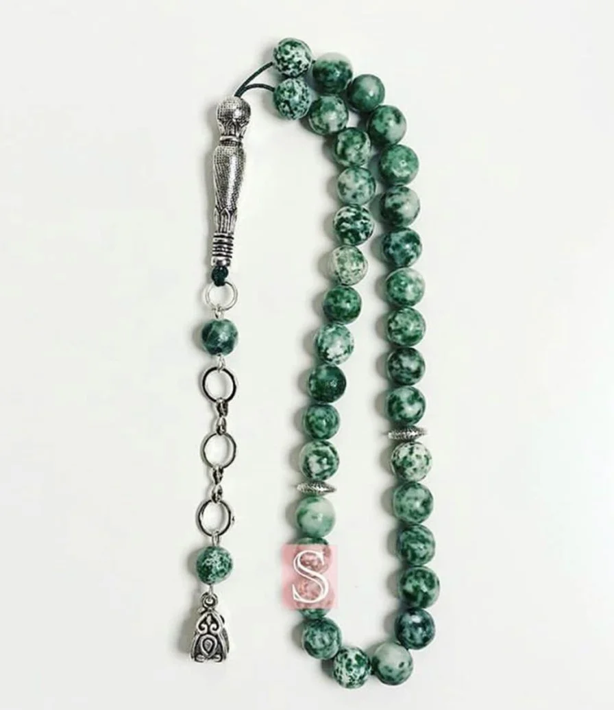 Men's/Women's Rosary from Natural Green Stones Size 7mm