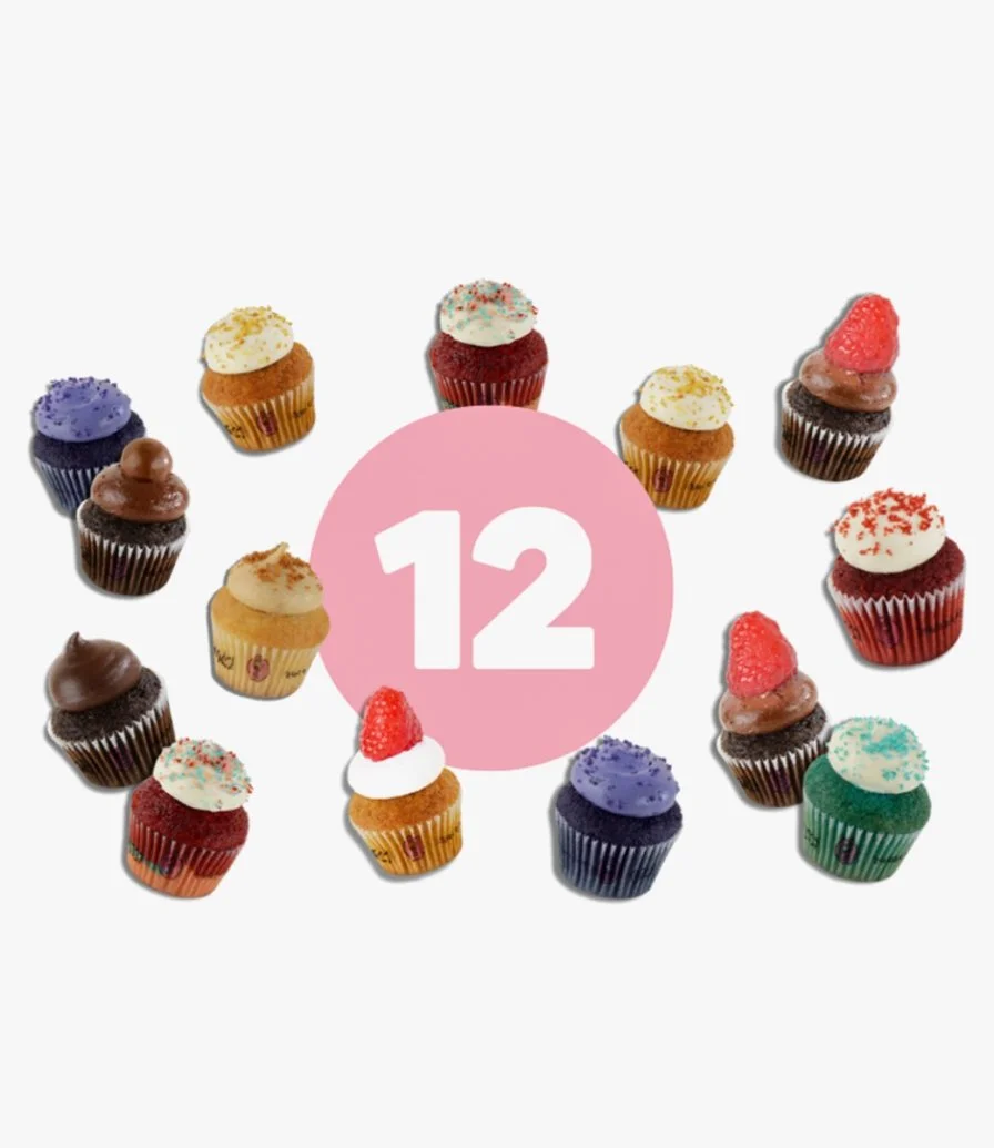 12 Mini Cupcakes Giftbox by Munch Bakery