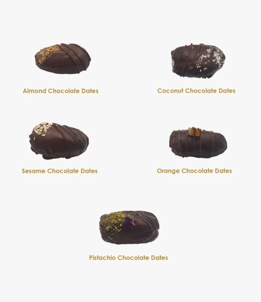 Assorted Chocolate Dates Medium - 20 Pcs By Chocolatier
