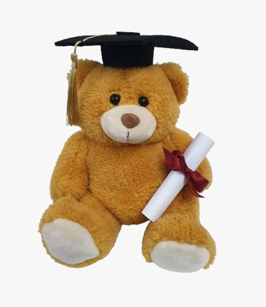  Golden Brown Teddy Bear With Graduation Hat and Diploma by Fay Lawson