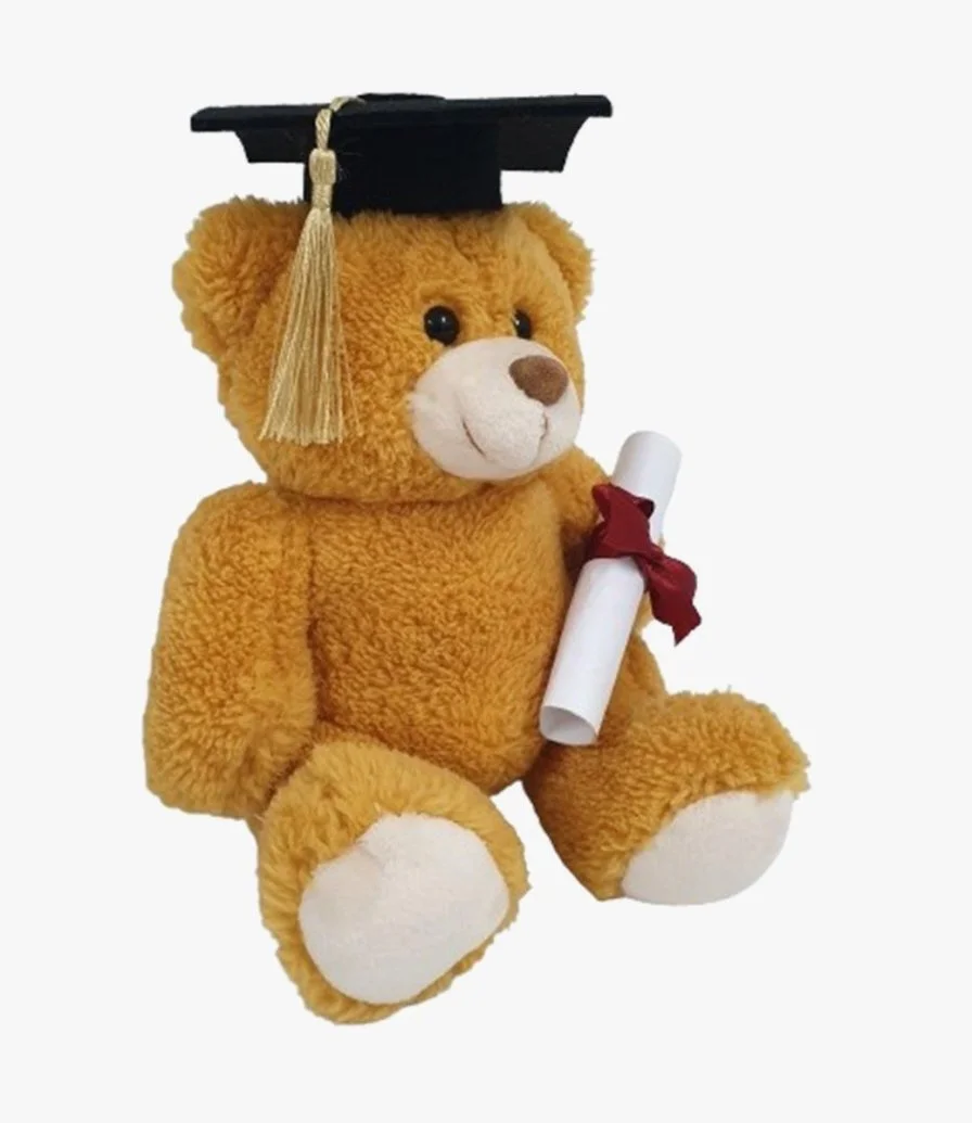  Golden Brown Teddy Bear With Graduation Hat and Diploma by Fay Lawson