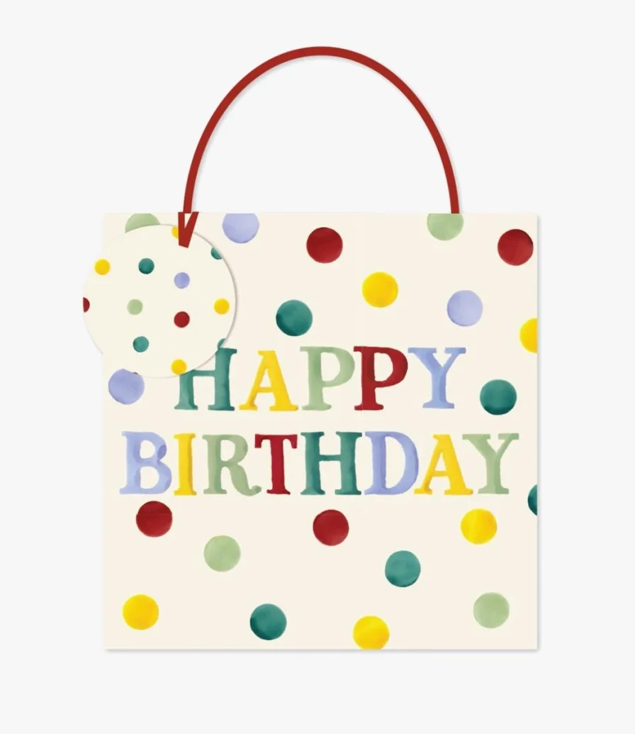 Happy Birthday Polka Medium Gift Bag