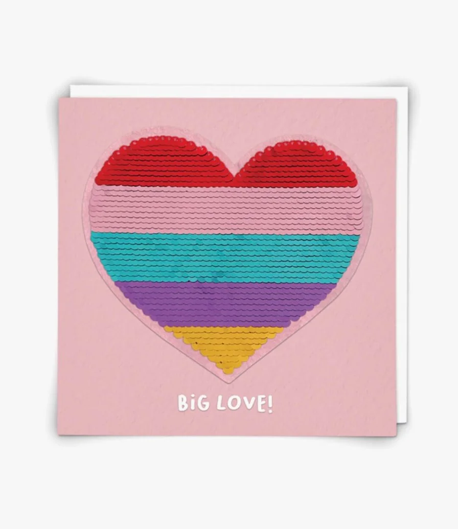 Big Love Heart Sequins Greeting Card