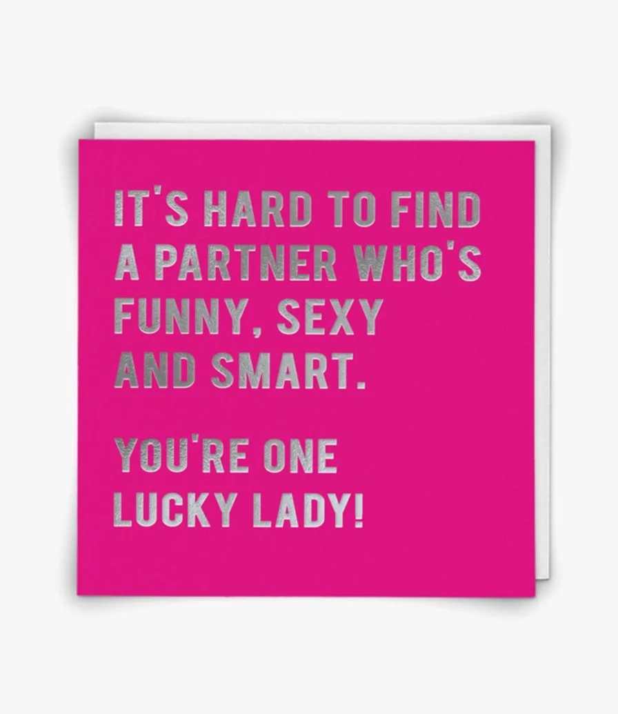  بطاقة معايدة "أنت امرأة محظوظة"