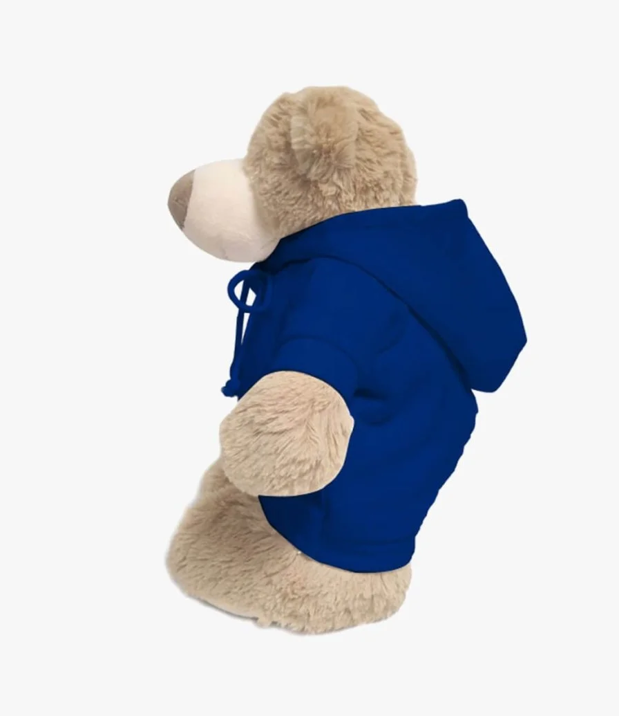 Mascot Bear with Blue Hoodie 28cm by Fay Lawson