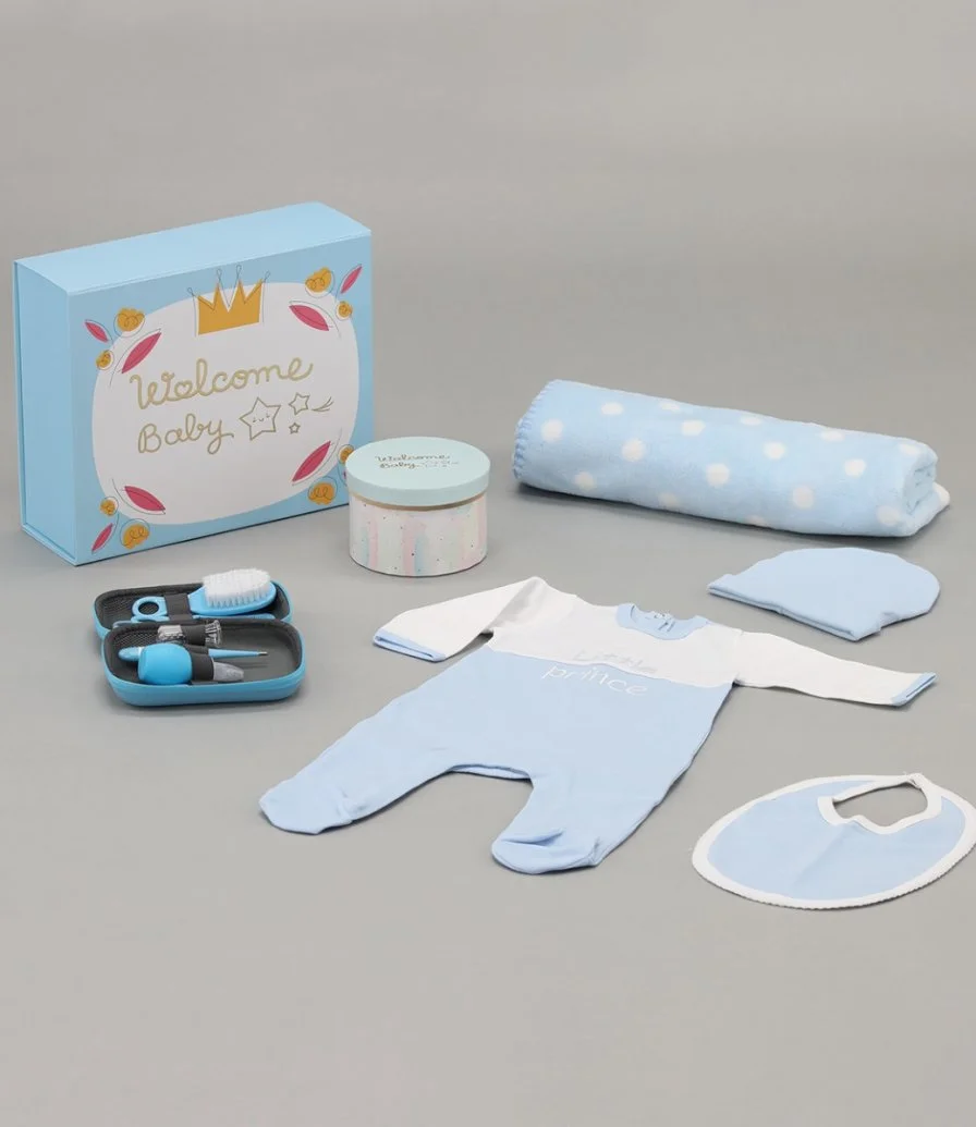 "Welcome Handsome" Baby Boy Gift Box