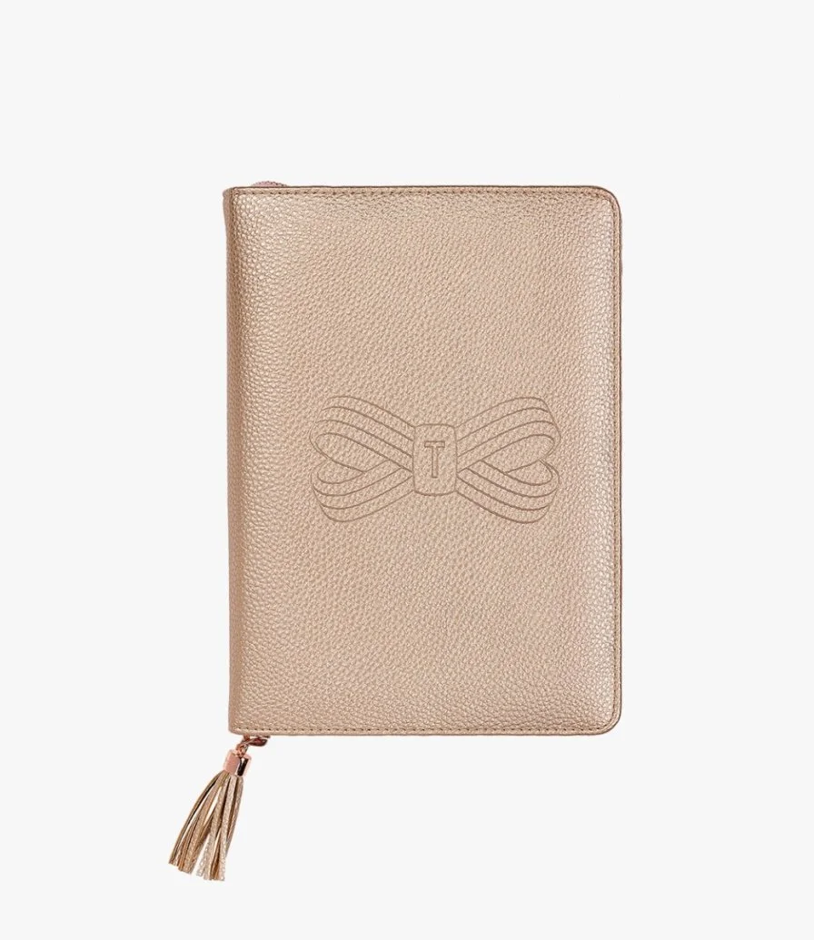 A5 Tassel Folio Rose Gold by Ted Baker