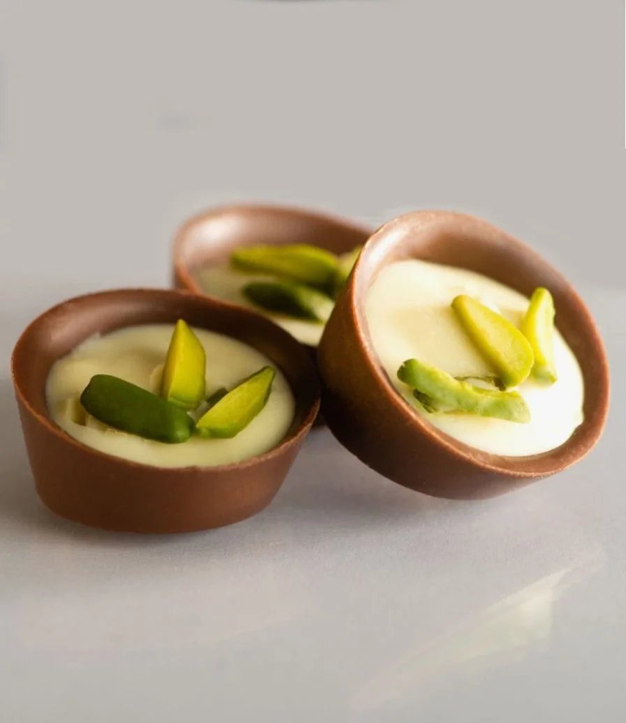 A Box of Chocolates - Pistachio Milk Chocolate Cups By The Date Room