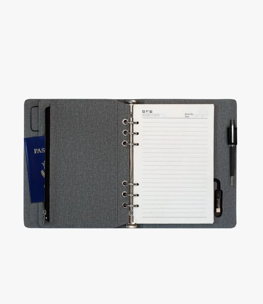 AIGIO - Giftology A5 Notebook Organiser With 10000mAh Powerbank