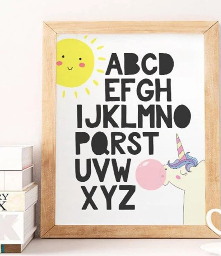 Alphabet Unicorn Wall Art Print by Sweet Pea