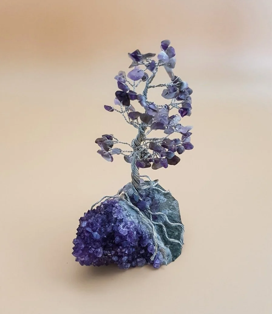 Amethyst Stone Tree of Life Desk Decor by Mecal