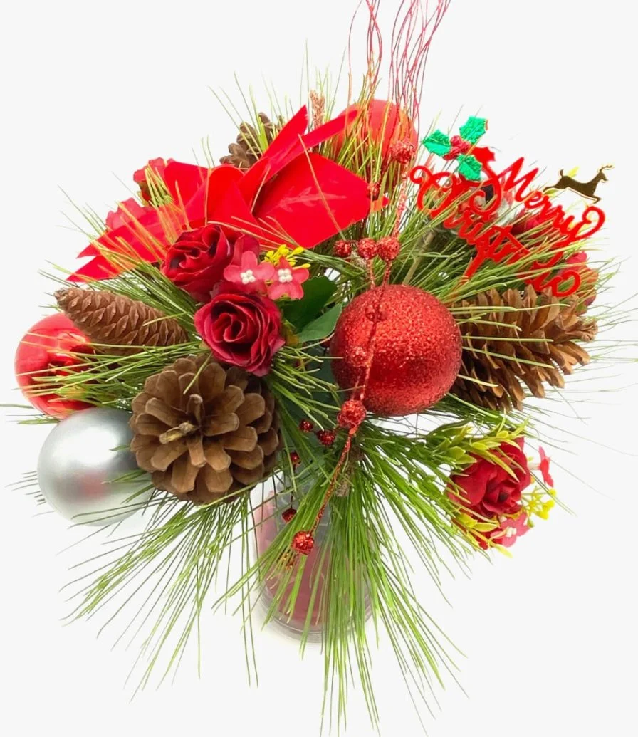 Artificial Flowers Christmas Arrangement 