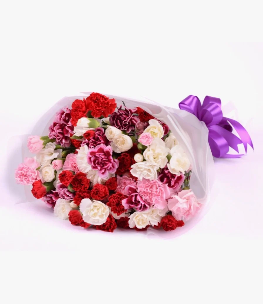 Assorted Carnations Hand Bouquet