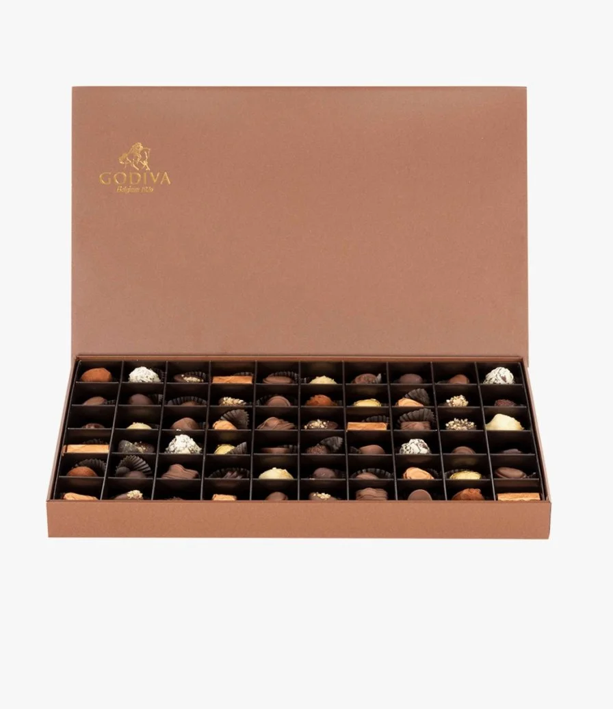 Assorted Chocolate Luxury Brown Box by Godiva - 60 Pcs