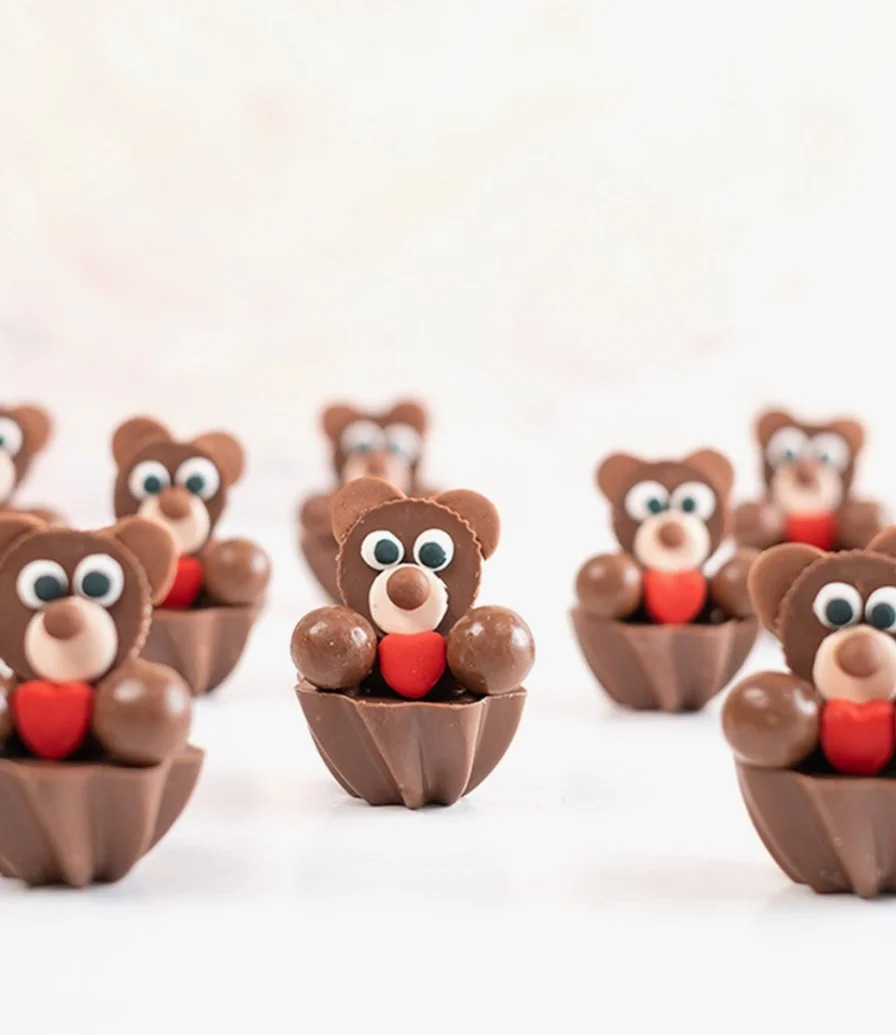 Assorted Chocolate Teddies Set of 9 by NJD