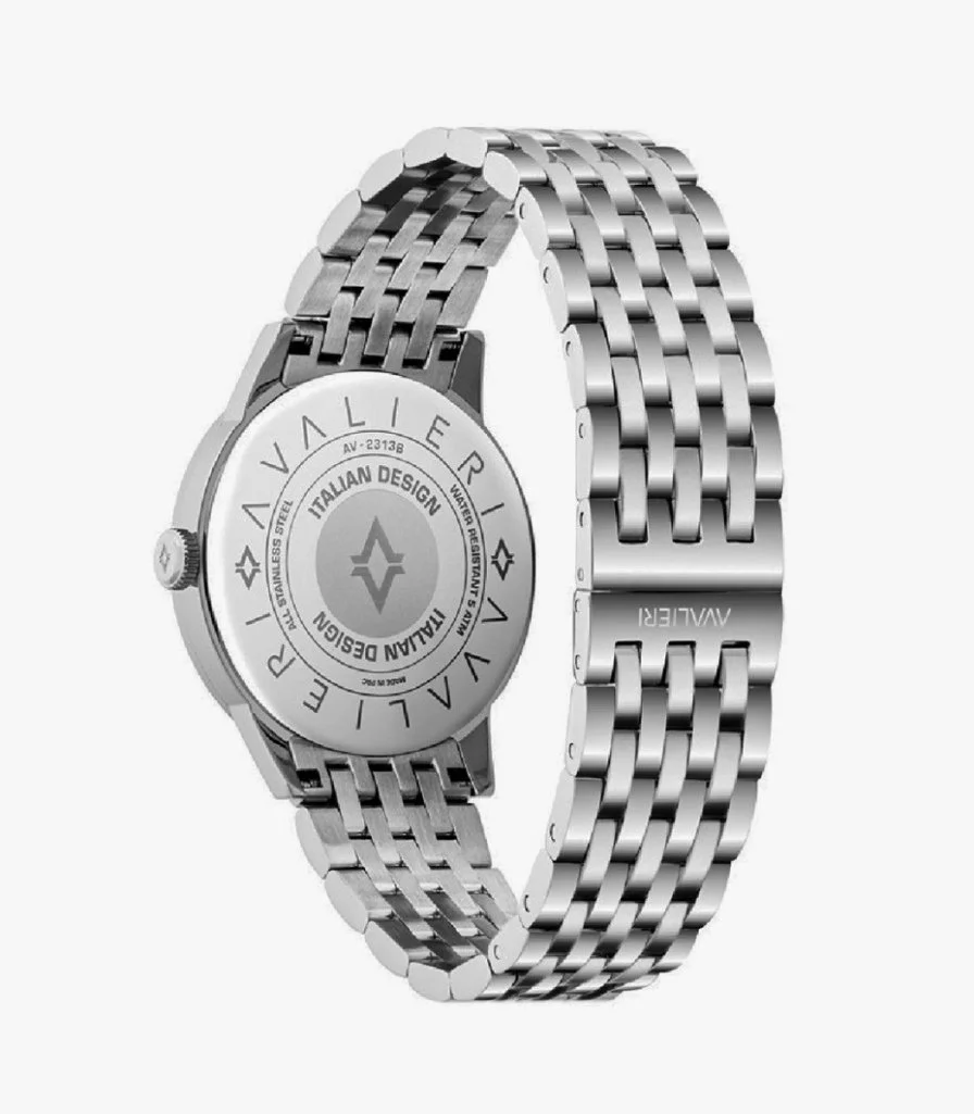 Avalieri Men Silver Quartz Watch