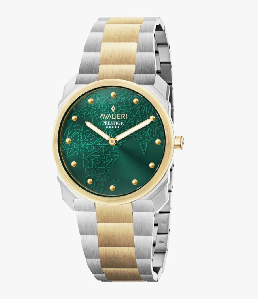 Avalieri Prestige Men's Green Dial Quartz Watch