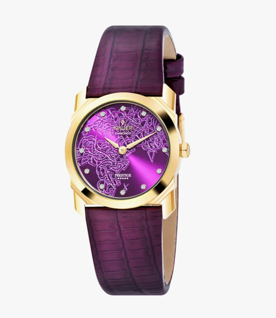 Avalieri Prestige Women's Purple Dial Quartz Watch