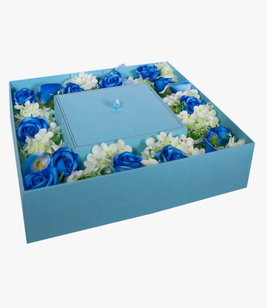Baby Boy Blue Flower Chocolate Box by Senses