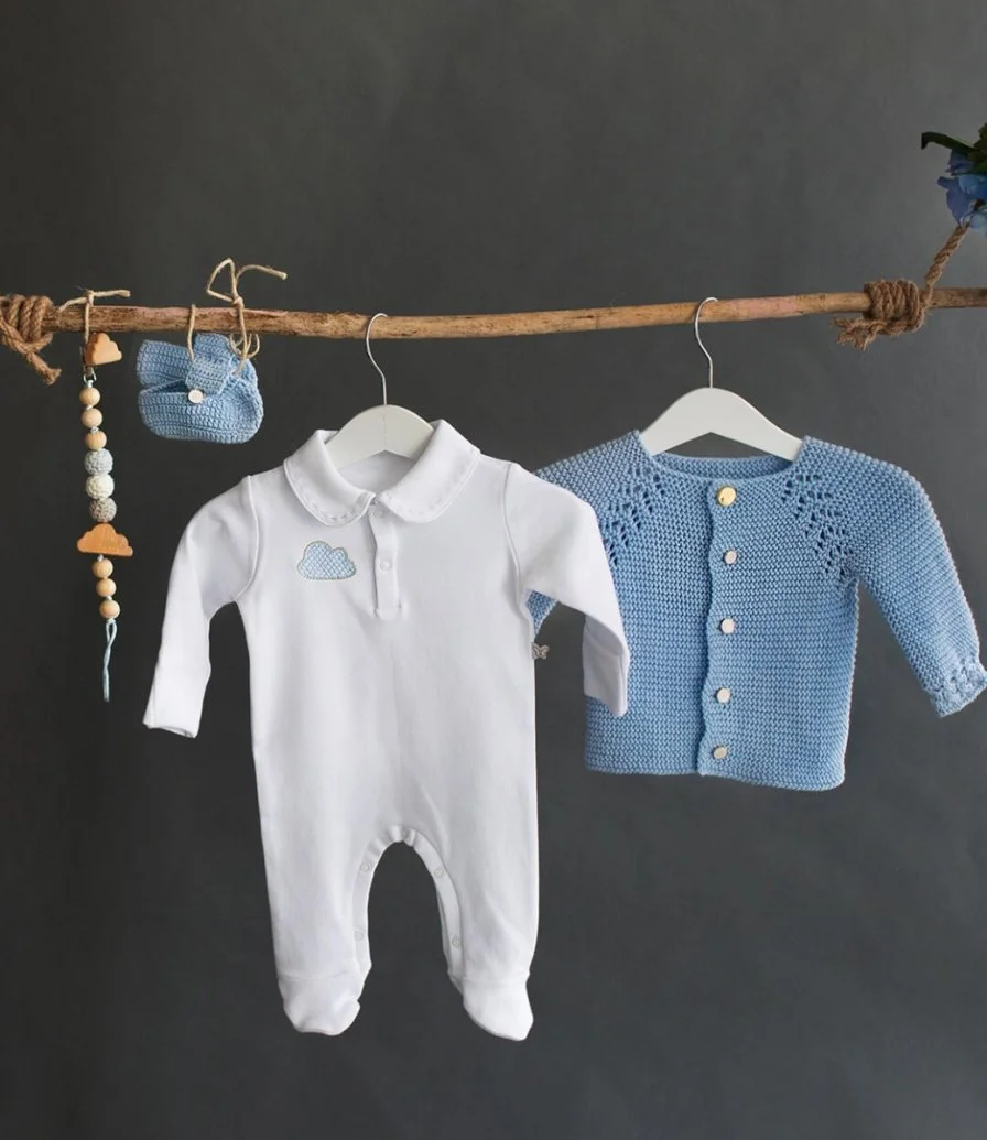 Baby Boy Set with Cardigan By Fofinha
