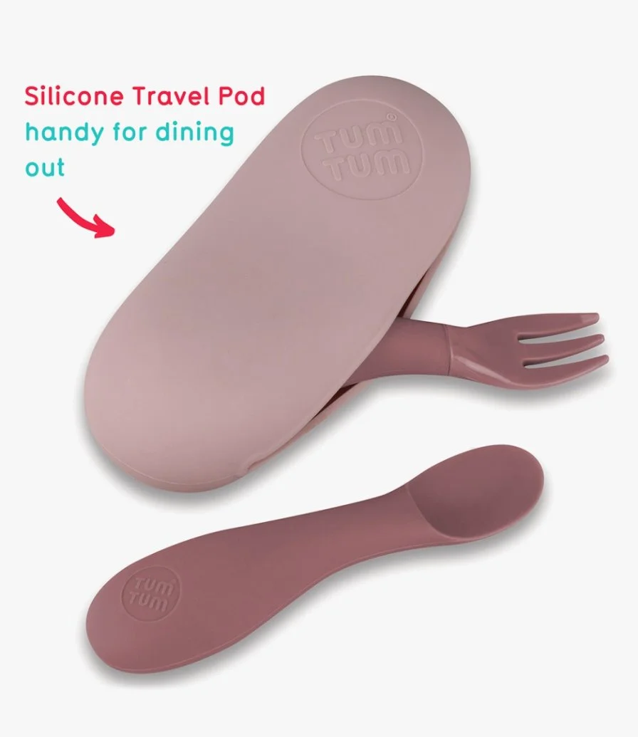 Baby Cutlery With Travel Case - Pink
