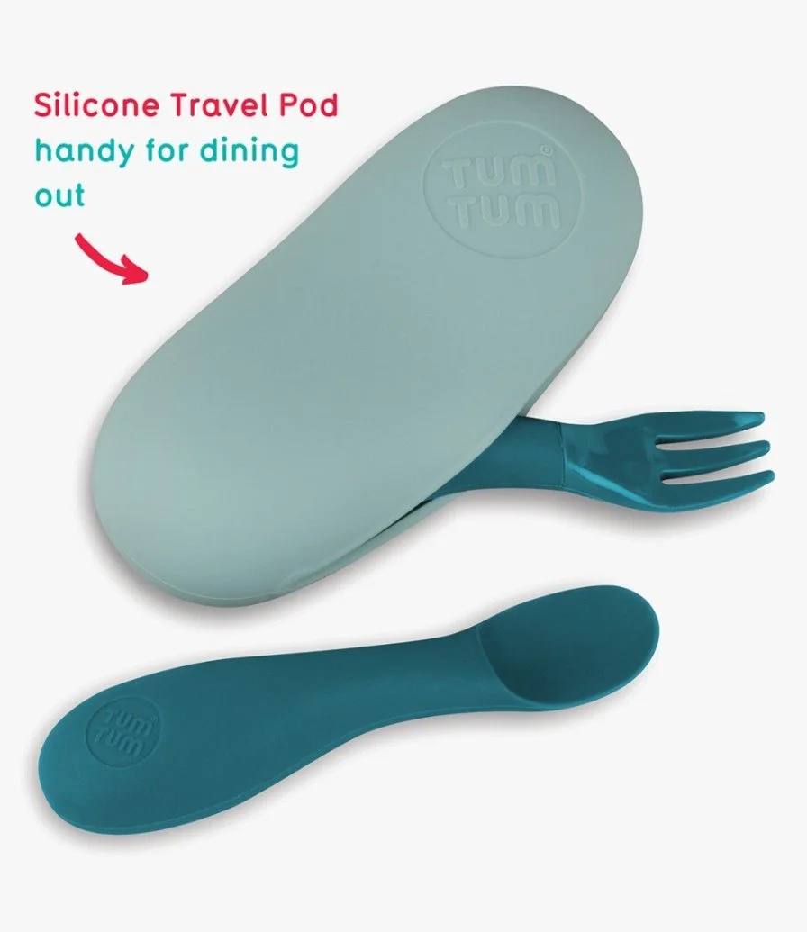 Baby Cutlery With Travel Case - Teal