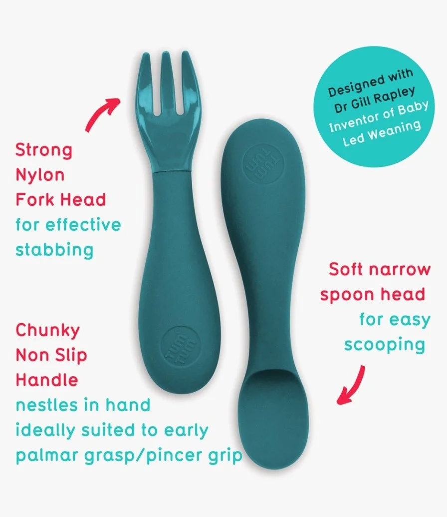 Baby Cutlery With Travel Case - Teal