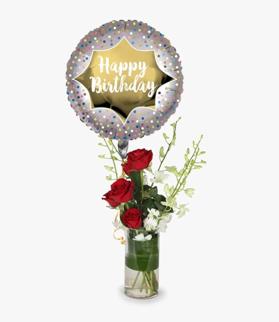 Balloon & Roses Birthday Bundle