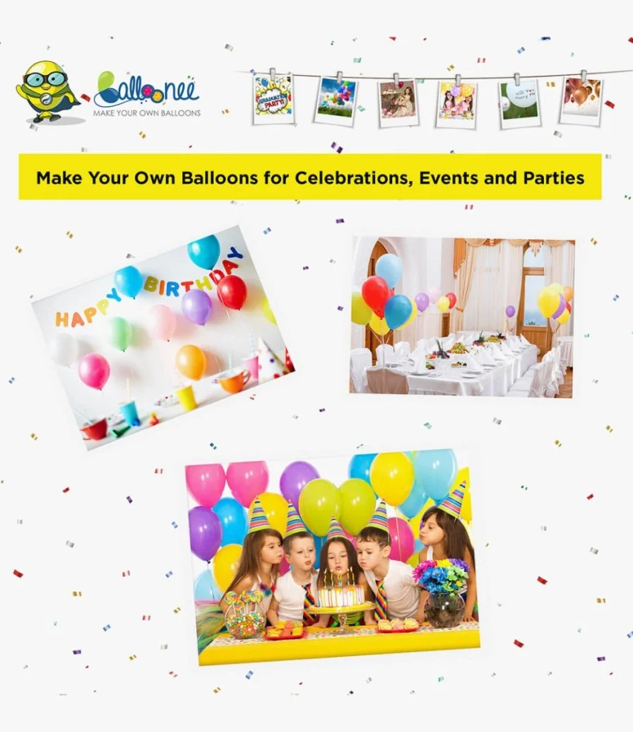 Balloonee Jumbo Disposable Helium Party Kit - Large
