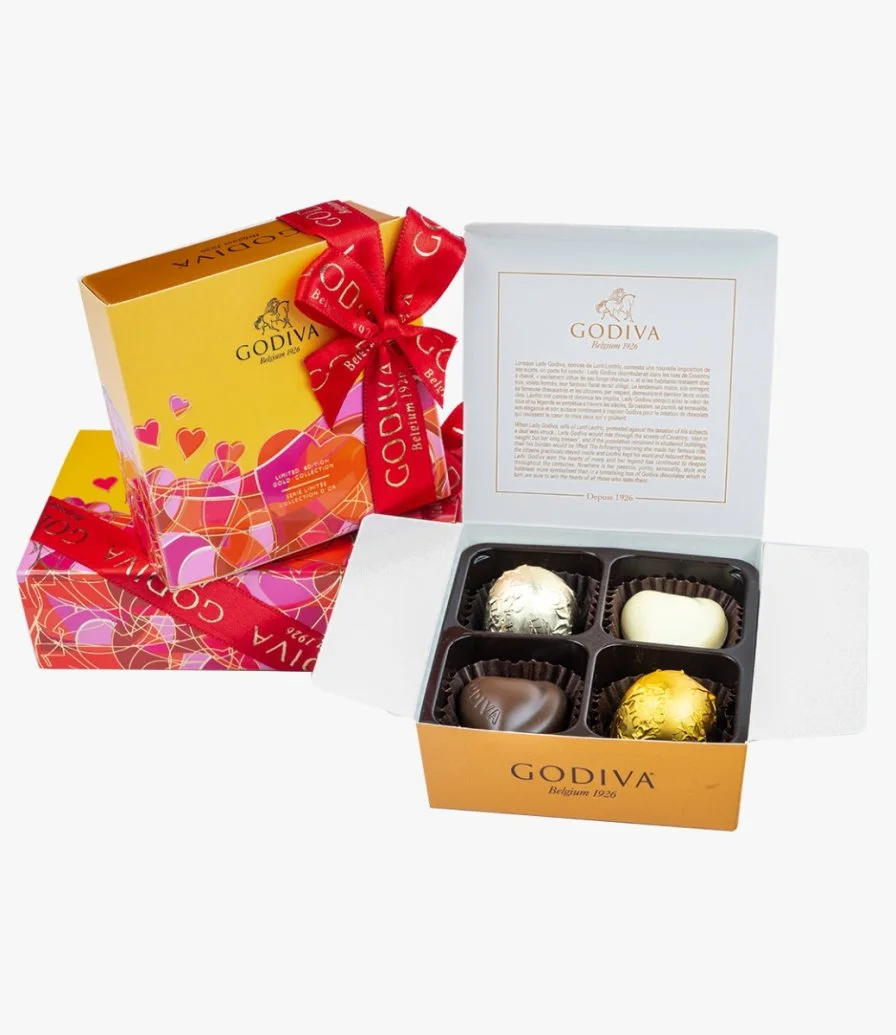 Ballotin Assorted Gift Box 4pcs by Godiva