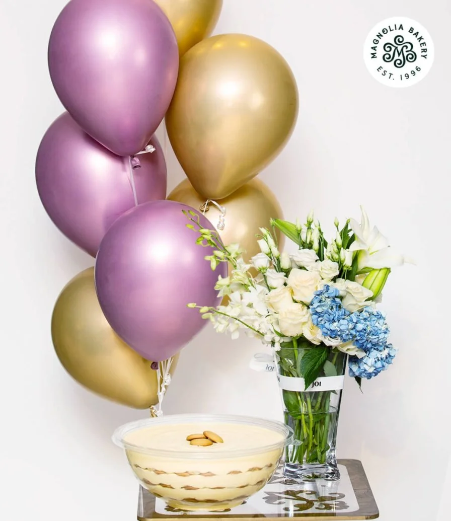 Banana Pudding by Magnolia, Flowers and Balloons Bundle