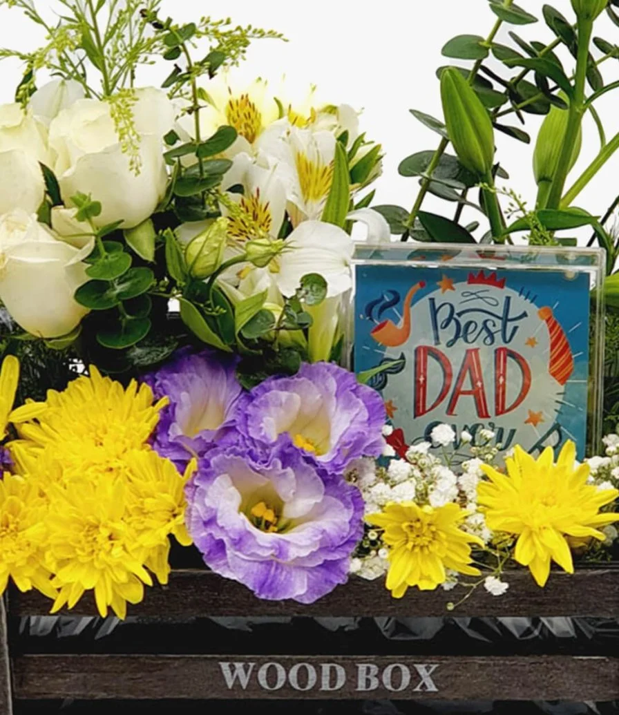 Best Dad Ever Flower Arrangement with Frame