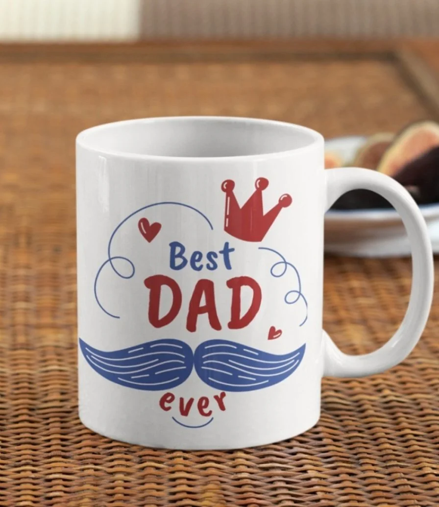 Best Dad Ever Mug - White and Red