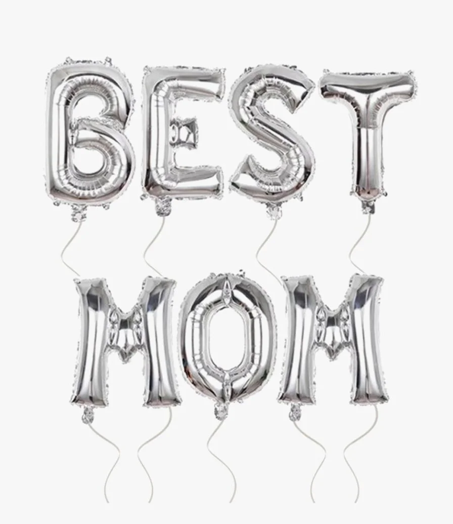 Best Mom Silver Foil Balloons