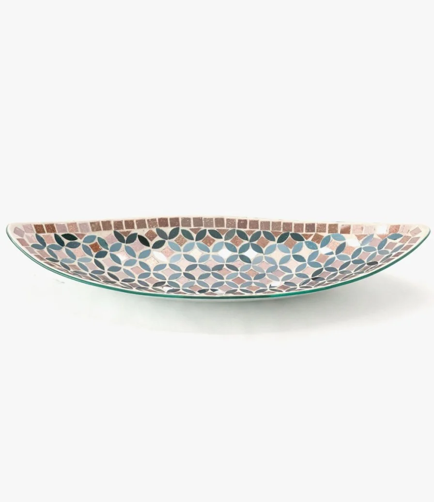 Big Mosaic Oval Glass Plate By Bostani 