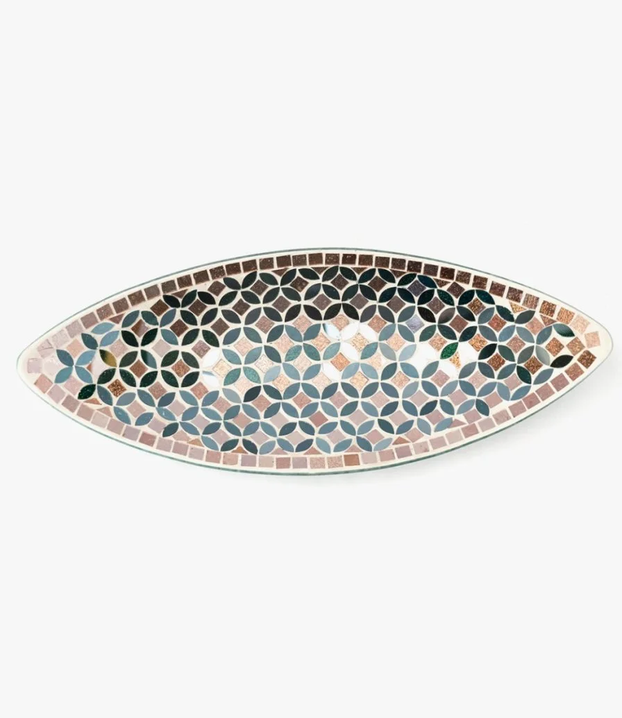 Big Mosaic Oval Glass Plate By Bostani 