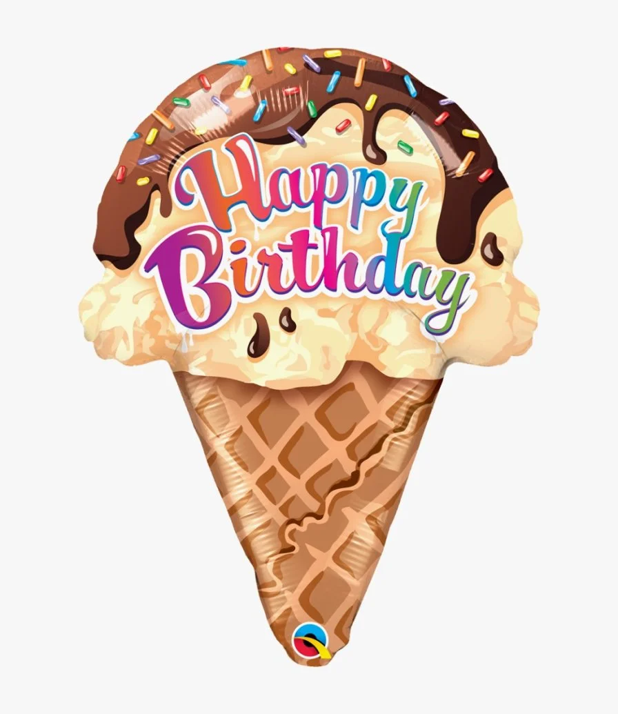 Birthday Ice Cream Cone Balloon