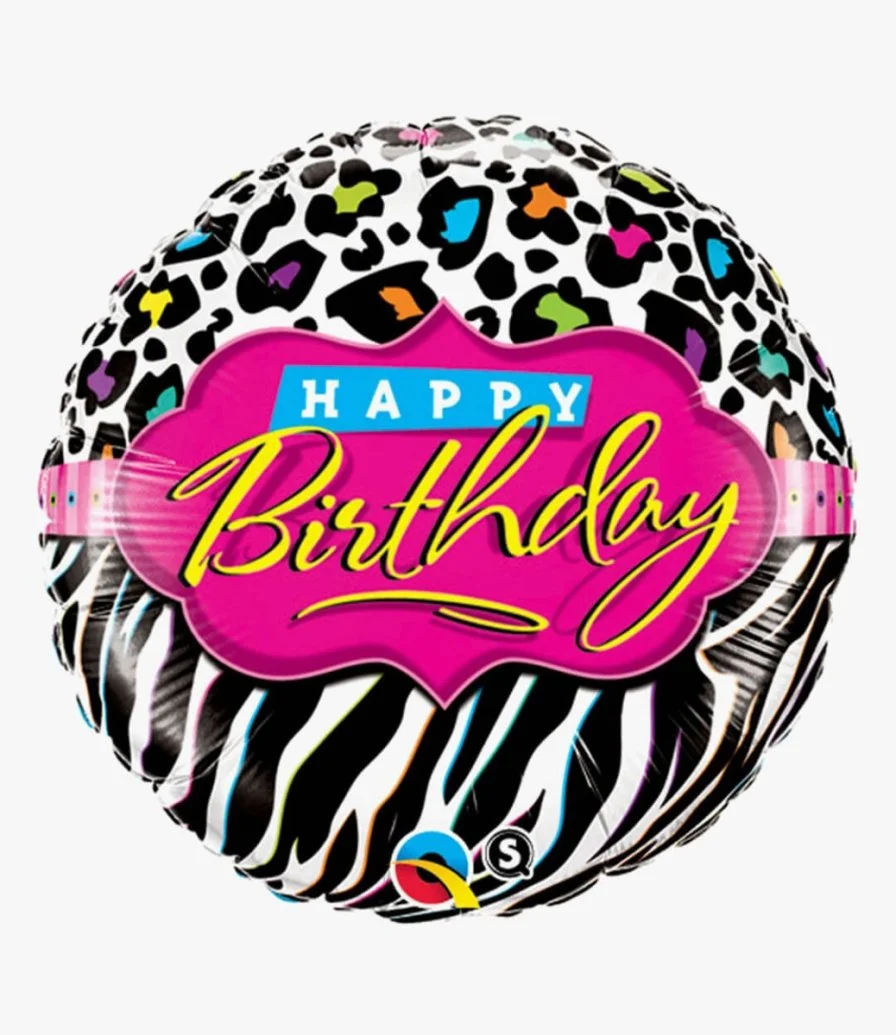 Birthday Leopard and Zebra Balloon