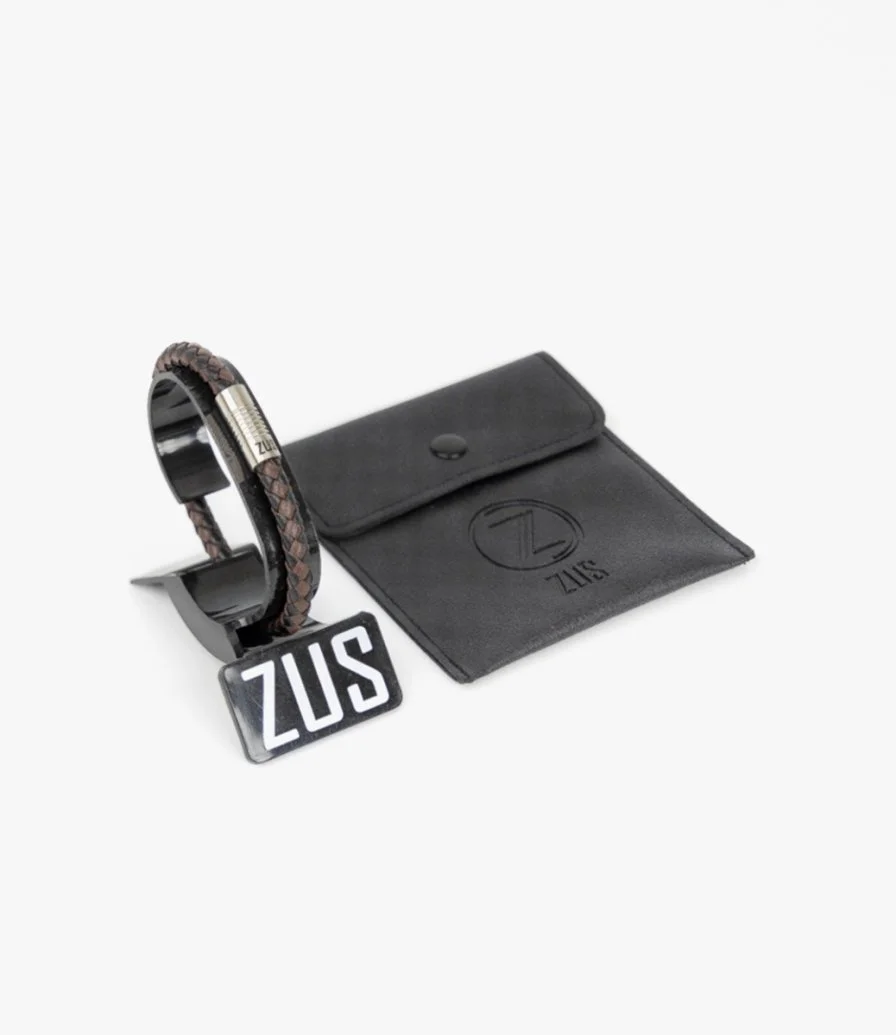 Black & Brown 6mm Leather Bracelet by ZUS 