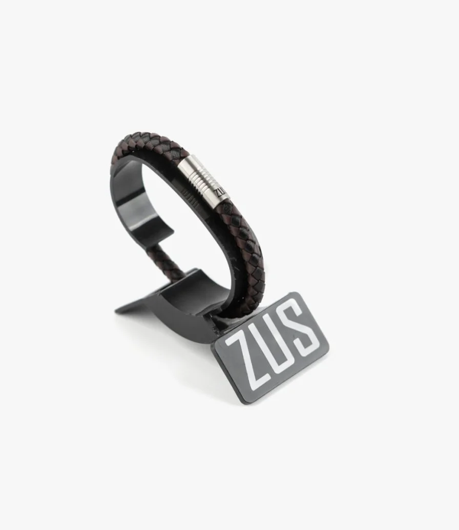 Black & Brown 6mm Leather Bracelet by ZUS 