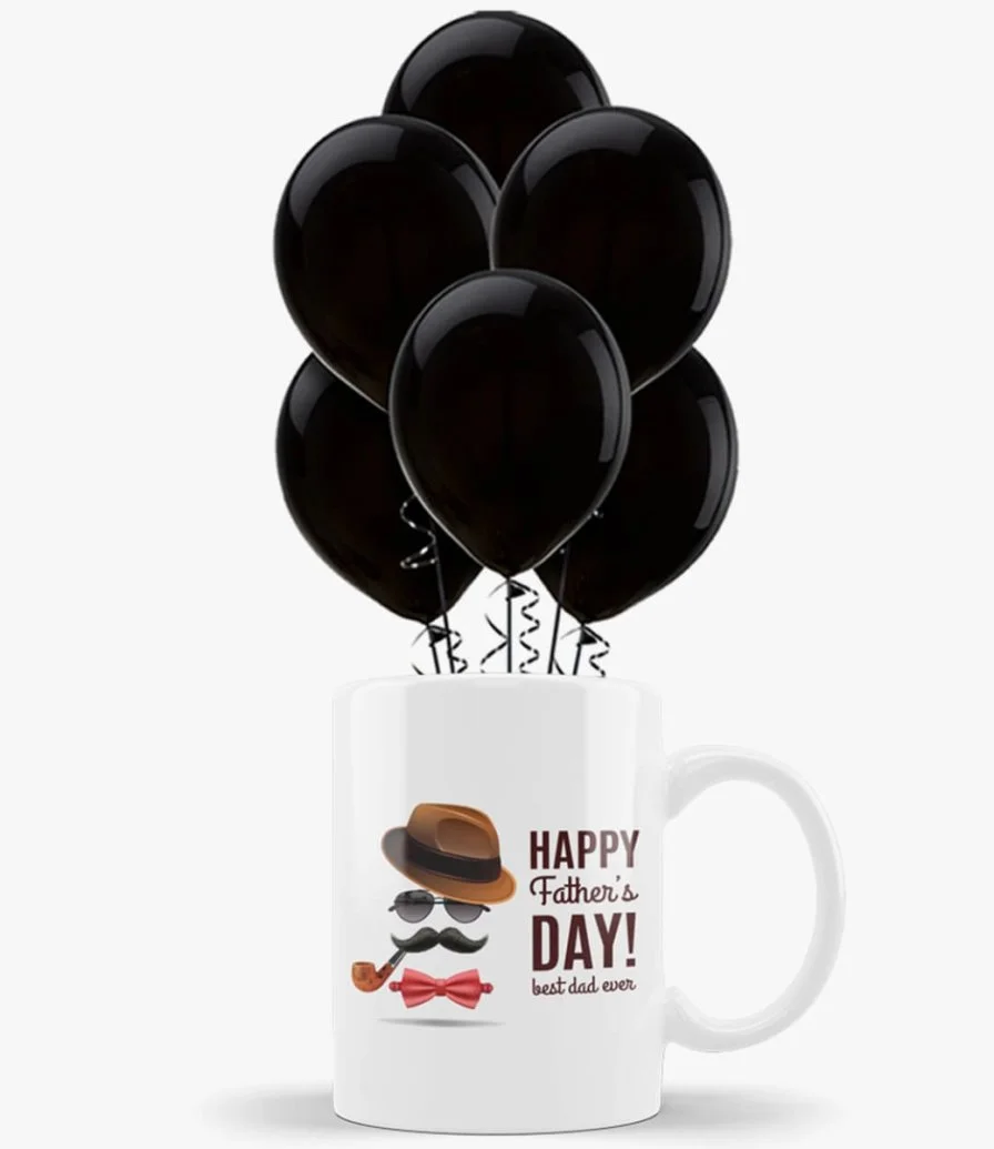 Black Father's Day Balloon & Mug Bundle