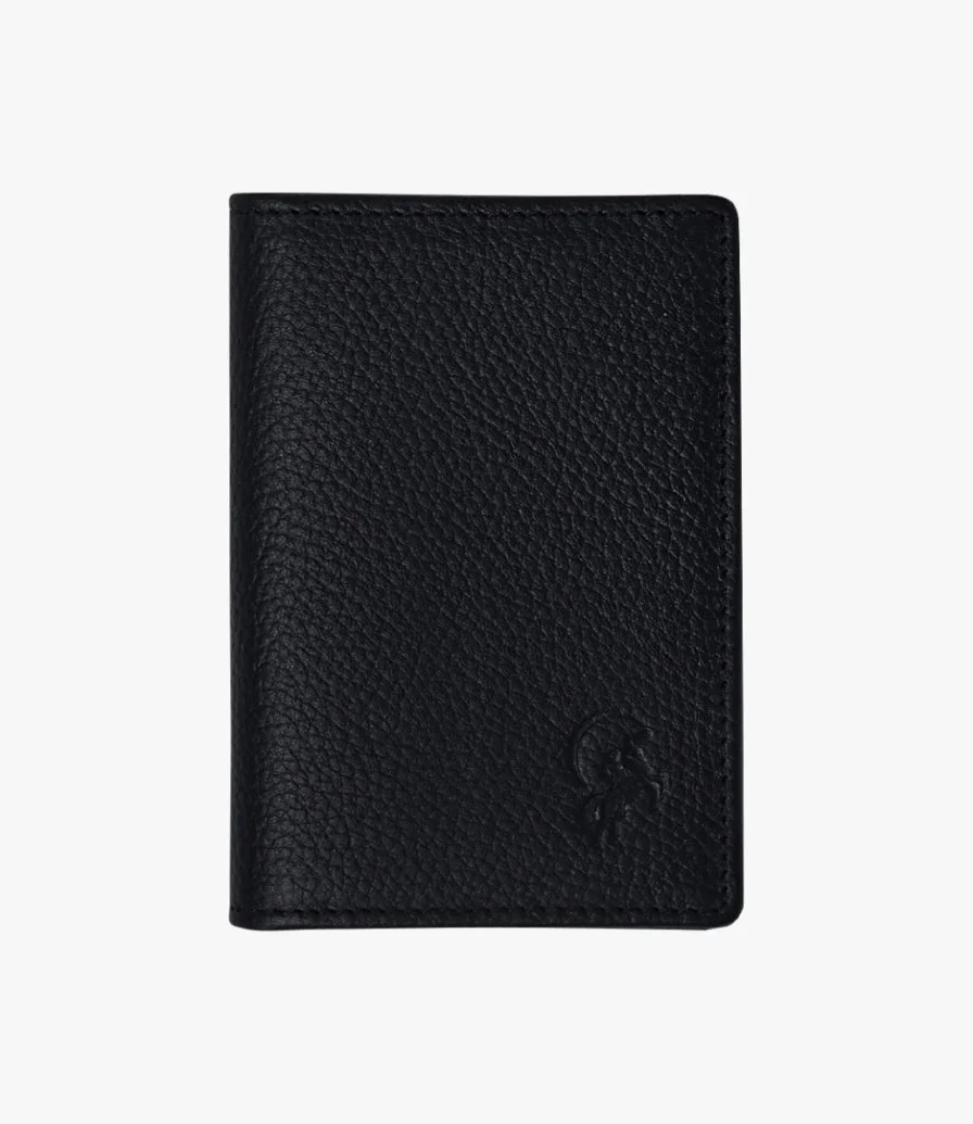 Black Leather Card Holder by Mihyar Arabia