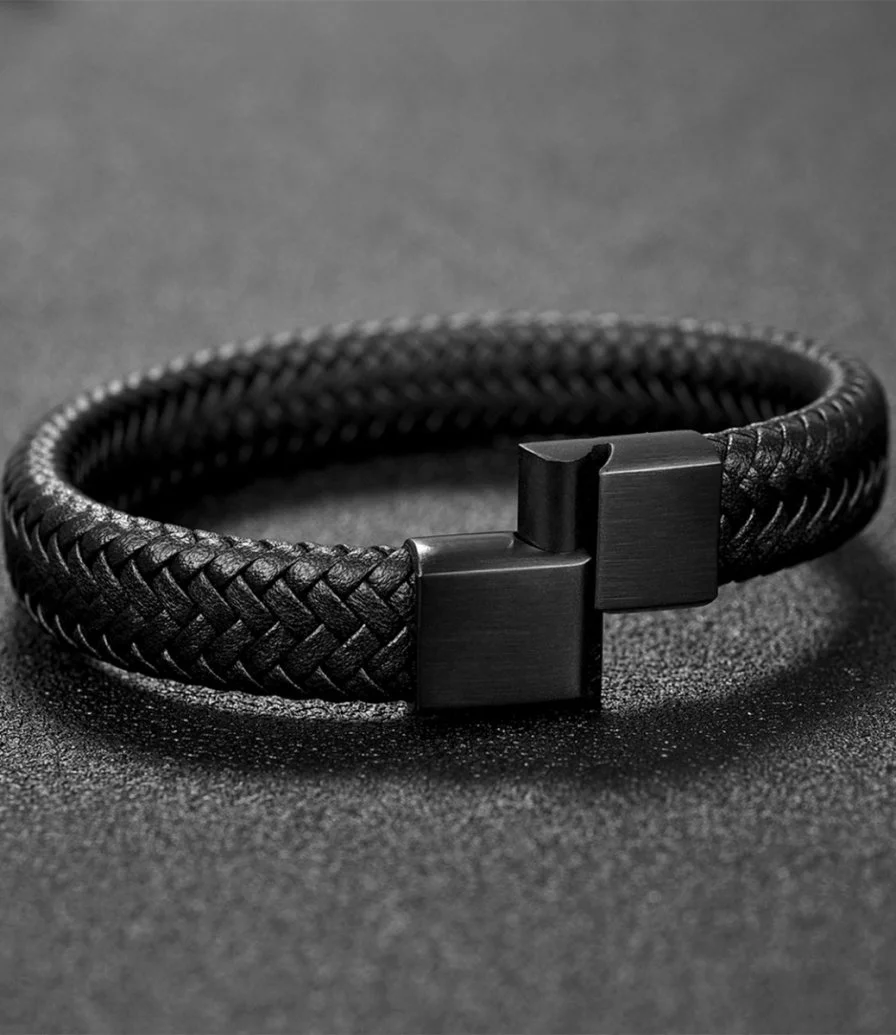 Black Bracelet for Men by La Flor