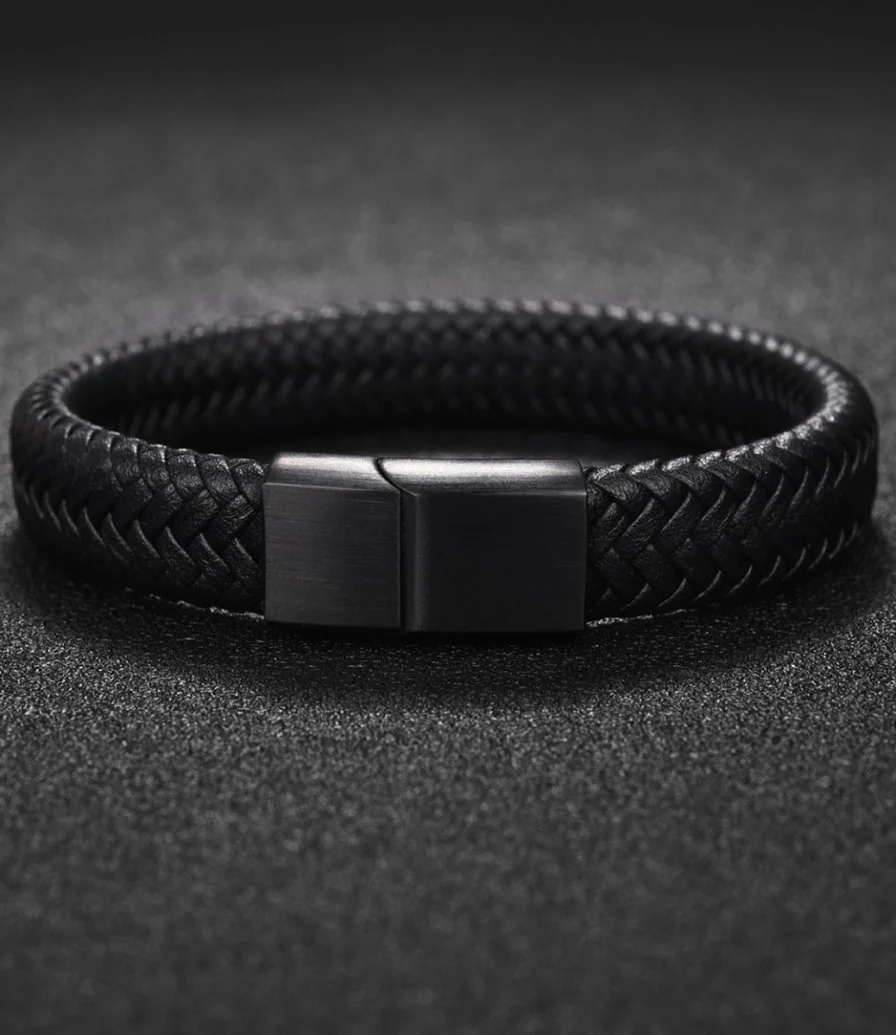 Black Bracelet for Men by La Flor