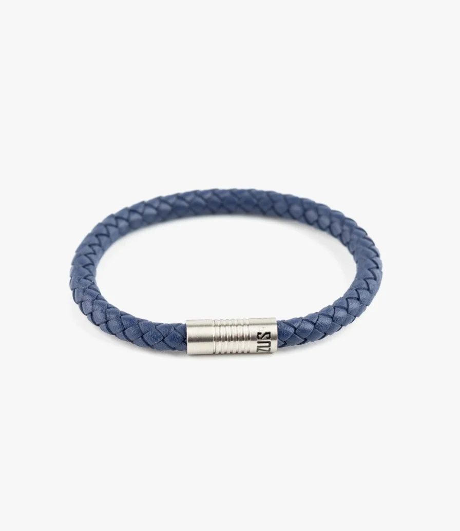 Blue 6mm Leather Bracelet by ZUS 