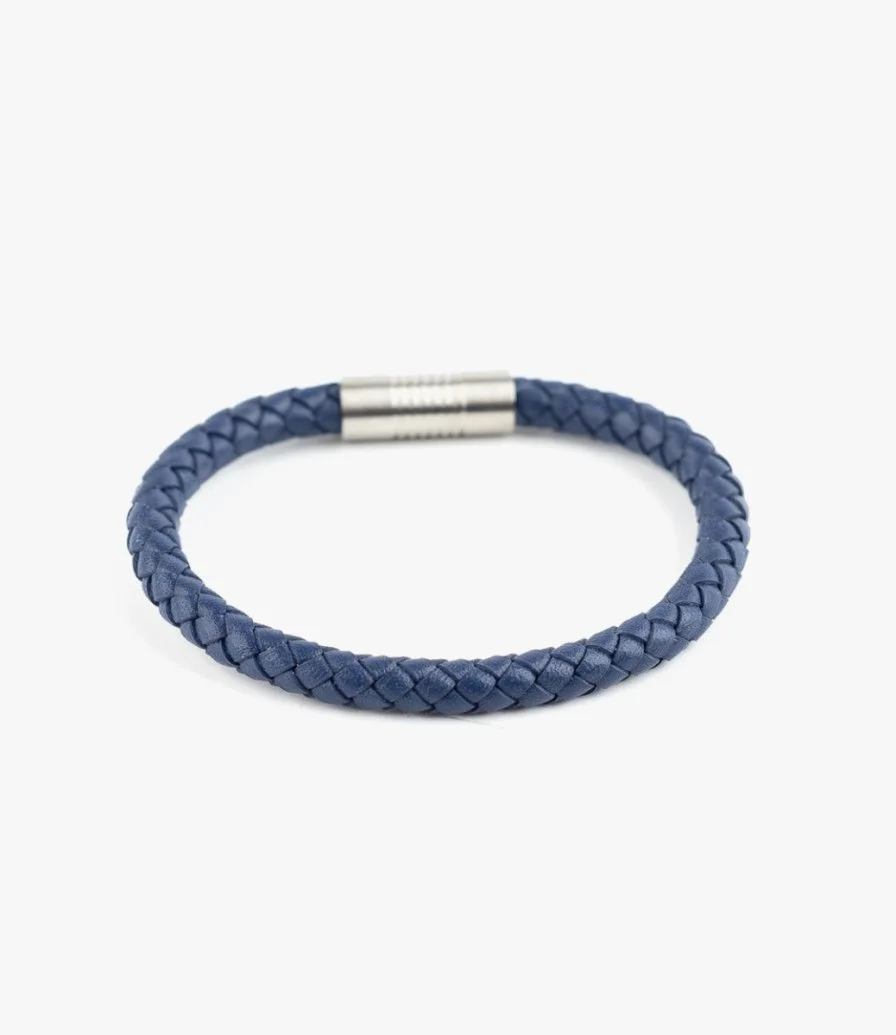 Blue 6mm Leather Bracelet by ZUS 