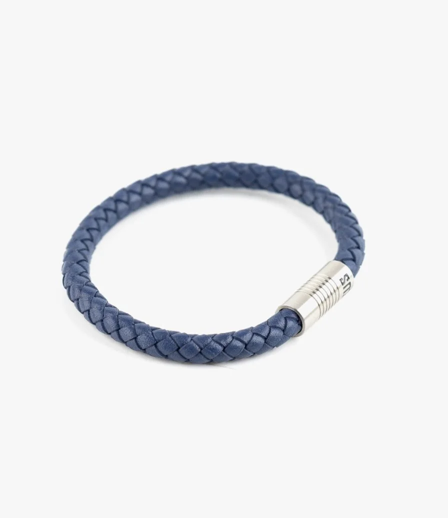 Blue 6mm Leather Bracelet by ZUS 