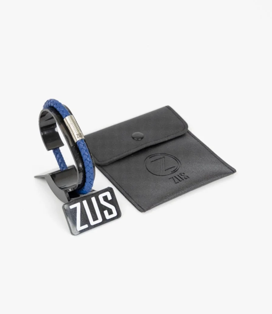 Blue 6mm Leather Bracelet by ZUS 