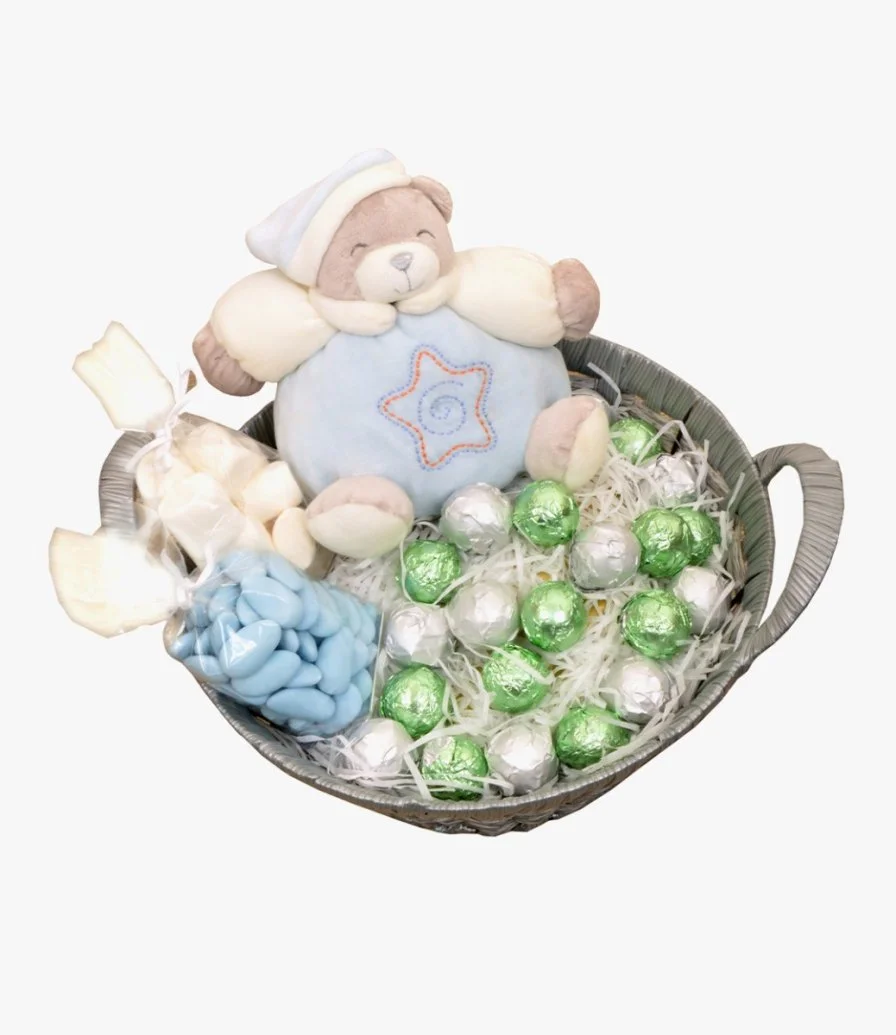 Blue and Green New Baby Hamper by NJD