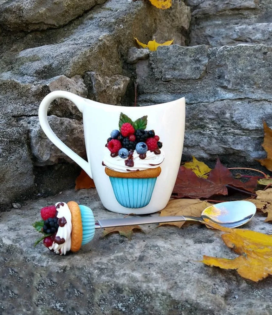 Blue Berry Cup Cake 3D Mug